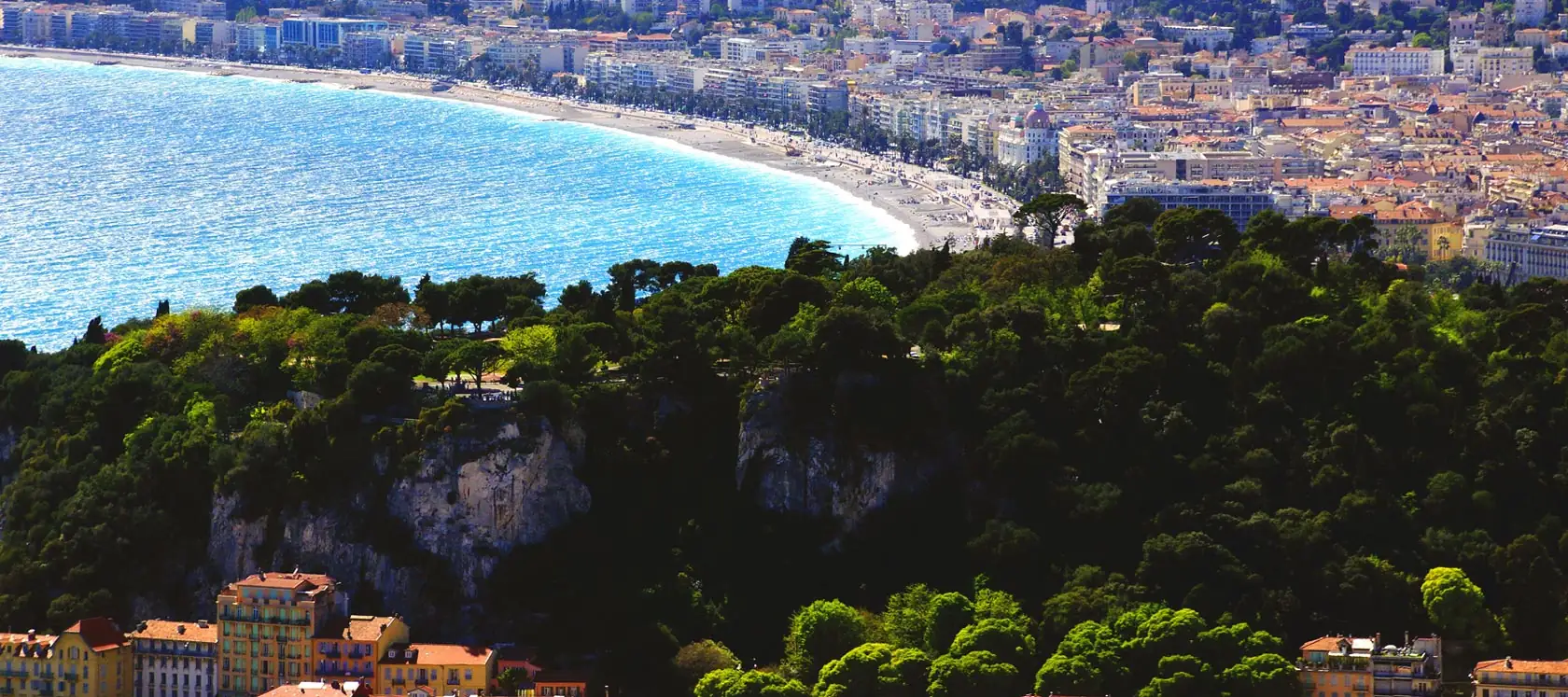 Panoramic view of the French Riviera coastline